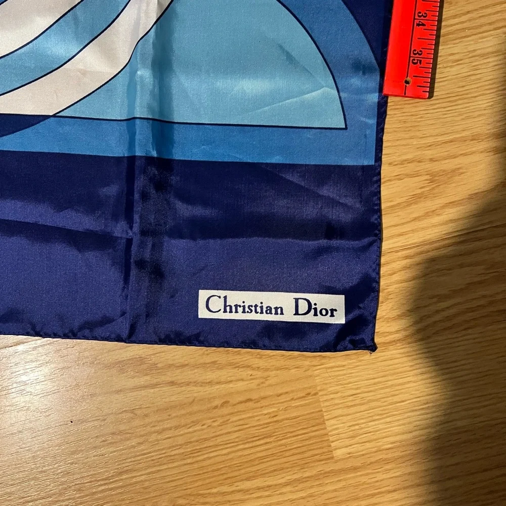 Christian Dior blue scarf. Made in Japan. Designer.